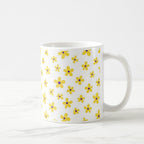 Taza Flores Amarillas 21 de Septiembre Patrón Minimalista Flores Púrpura