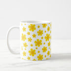 Taza Flores Amarillas 21 de Septiembre Patrón Minimalista de Flores