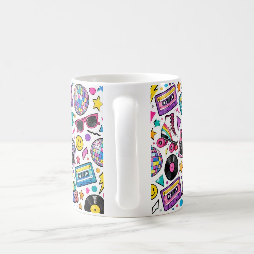 Taza 325 ml - "Good Vibes: Neón de los 80s"
