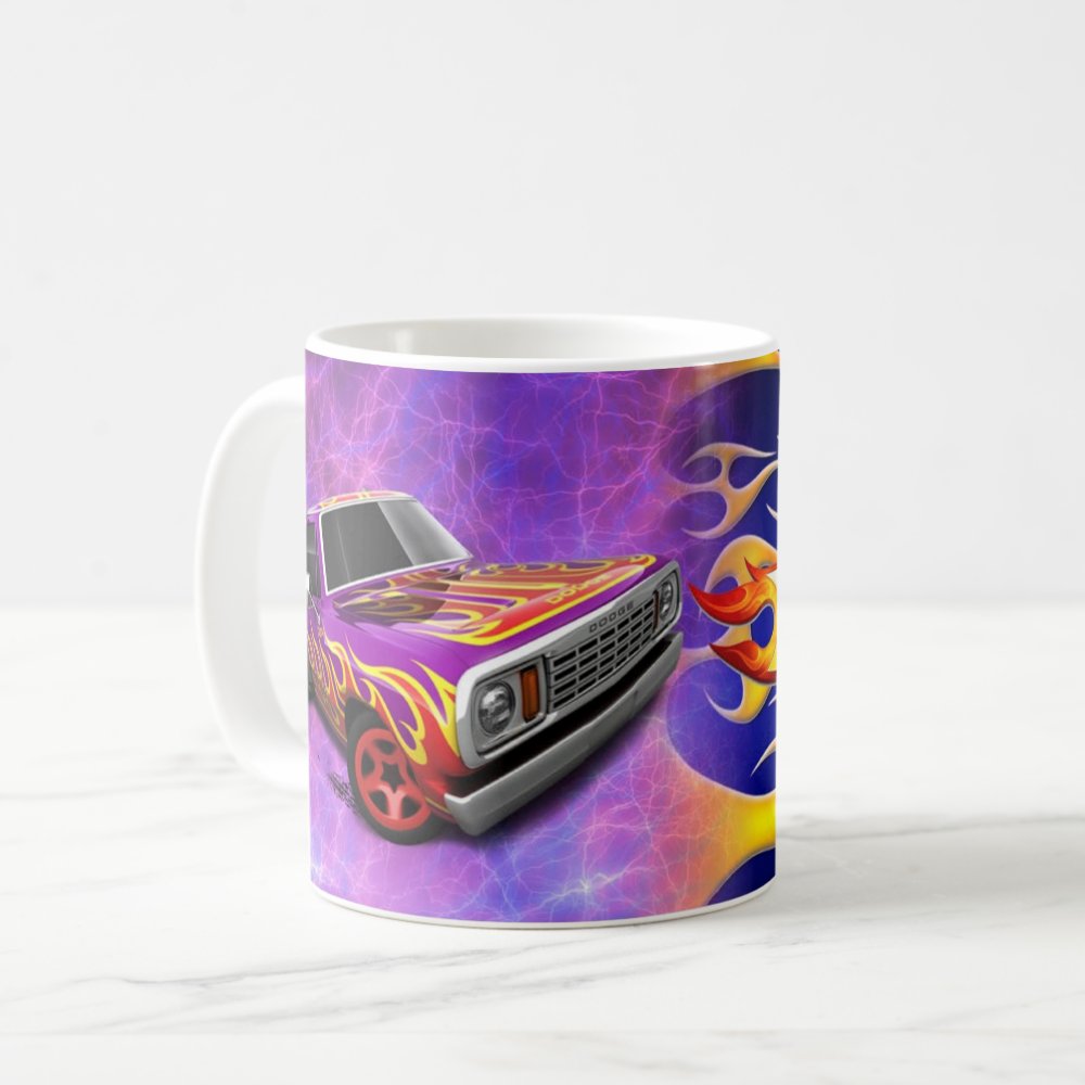 Taza Hot Wheels 30 de Septiembre Camioneta Morada Llamas - 325 ml