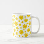 Taza Flores Amarillas 21 de Septiembre Patrón Minimalista de Flores