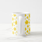 Taza Flores Amarillas 21 de Septiembre Patrón Minimalista de Flores