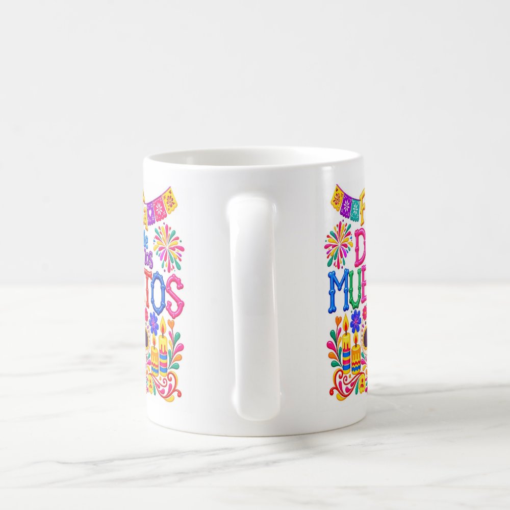 Taza "Fiesta Día de los Muertos" Con Calaverita Y Papel Picado 325ml