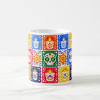 Taza Papel Picado Velas y Calaveritas Día de Muertos 325ml