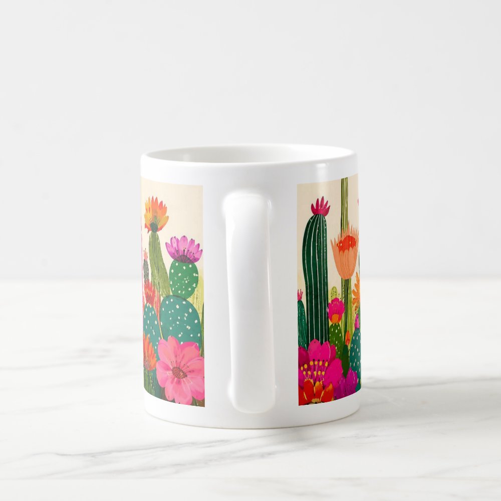 Taza 325 ml - "Viva la Vida: Corazón y Cactus"