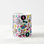 Taza 325 ml - "Good Vibes: Neón de los 80s"