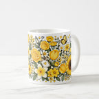 Taza Flores Amarillas 21 de Septiembre Rosas Tulipanes y Mariposa - 325 ml