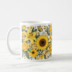 Taza Flores Amarillas 21 de Septiembre Rosas Tulipanes y Mariposa - 325 ml