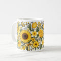 Taza Flores Amarillas 21 de Septiembre Rosas Tulipanes y Mariposa - 325 ml