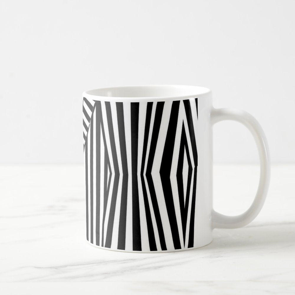 Taza Rayas Blanco y Negro Estilo Beetlejuice Halloween 325ml