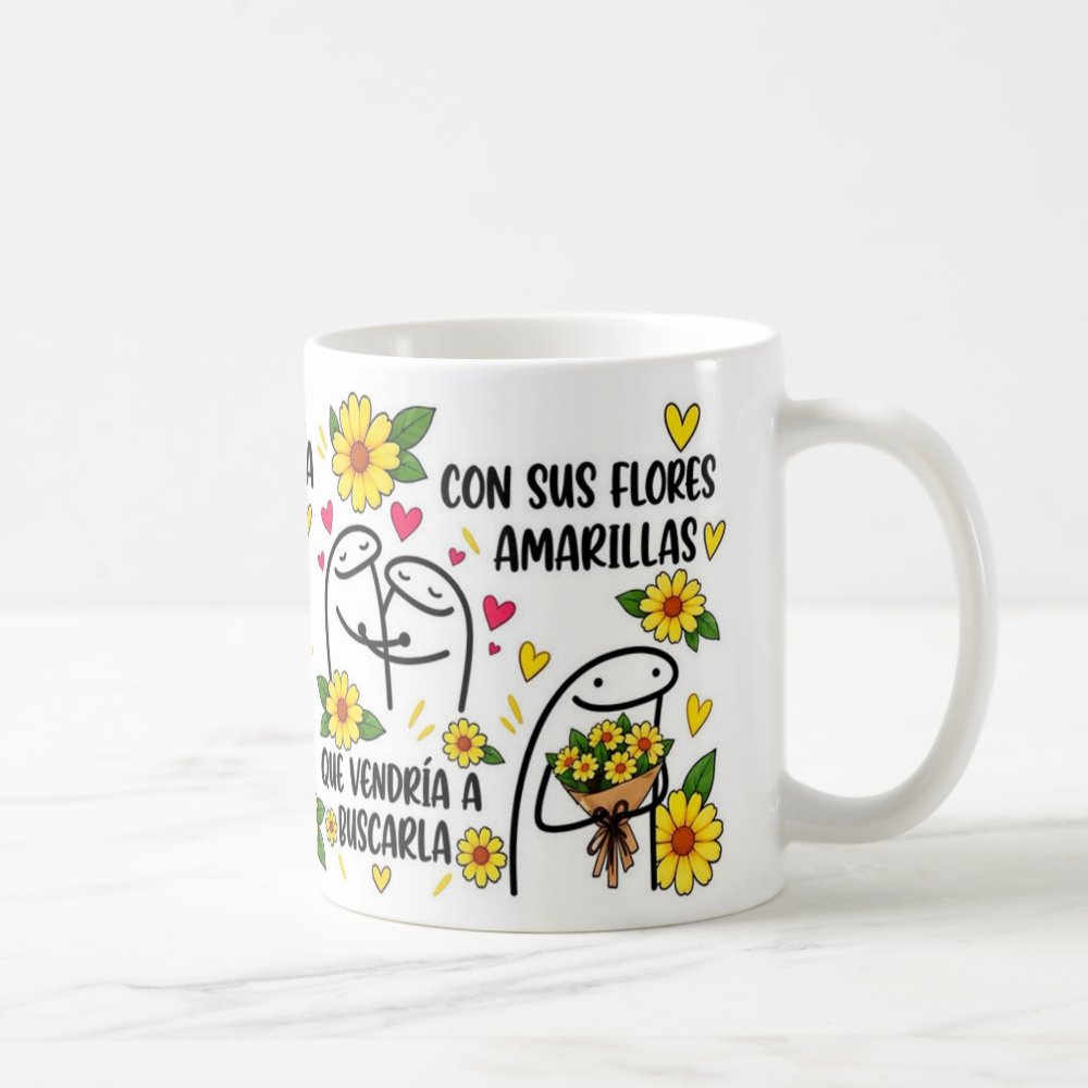 Taza de Pareja Flork 21 de Septiembre Amor y Girasoles - 325 ml