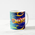 Taza Hot Wheels 30 de Septiembre Mini Cooper Turquesa Llamas - 325 ml