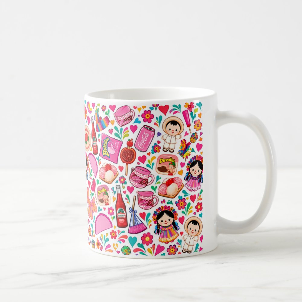 Taza 325 ml - "¡Fiesta Rosa! Dulces y Tradición Mexicana"