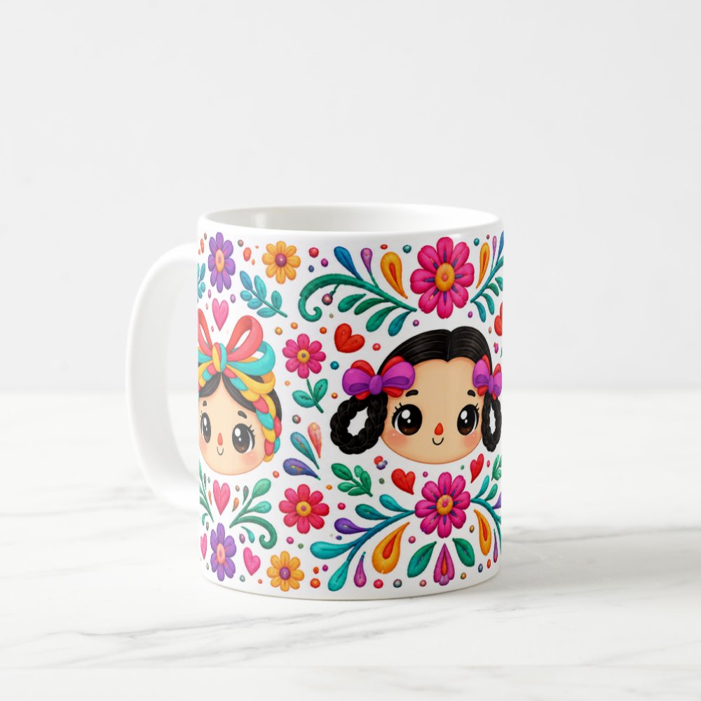 Taza 325 ml - "Muñecas Mexicanas: Tradición y Color"