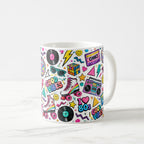 Taza 325 ml - "Good Vibes: Neón de los 80s"