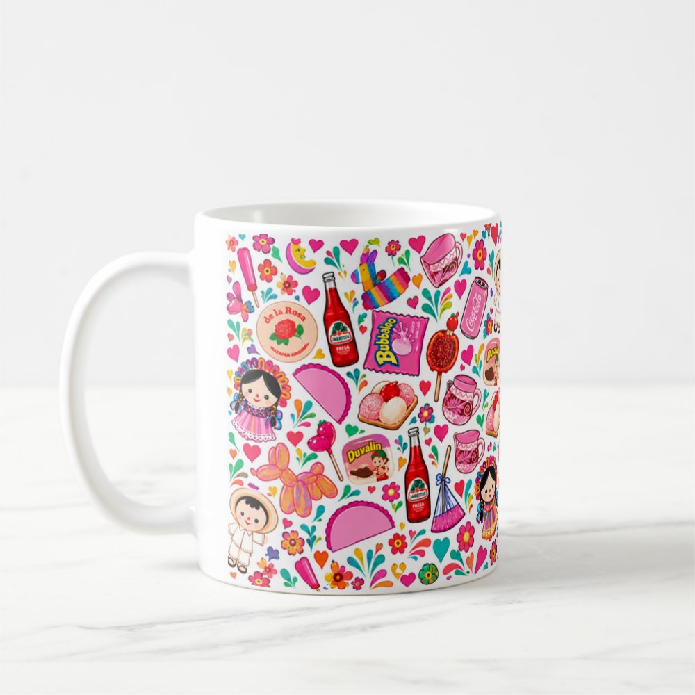 Taza 325 ml - "¡Fiesta Rosa! Dulces y Tradición Mexicana"