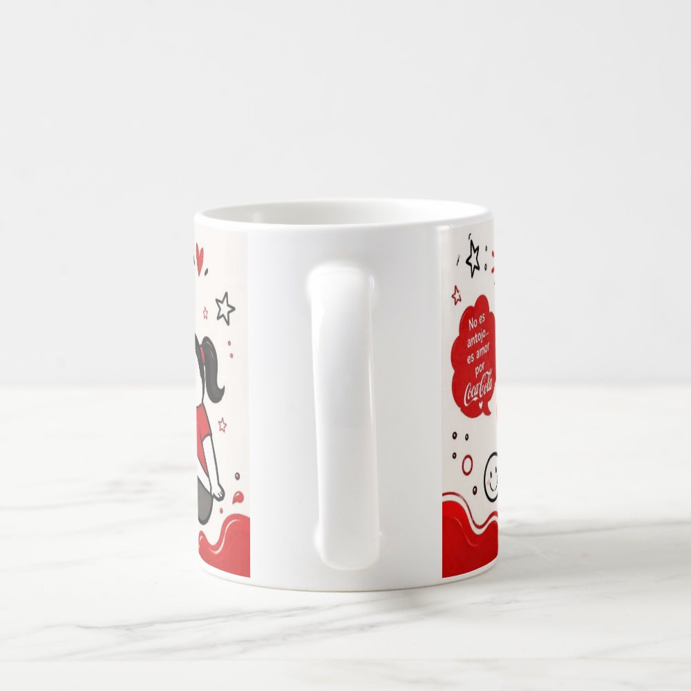 Taza Frase Divertida "No Es Antojo Es Amor Por Coca-Cola" 325ml