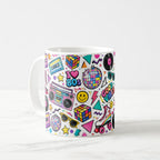 Taza 325 ml - "Good Vibes: Neón de los 80s"