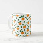 Taza Cerámica Mandarinas Ilustradas Otoño México - 325 ml