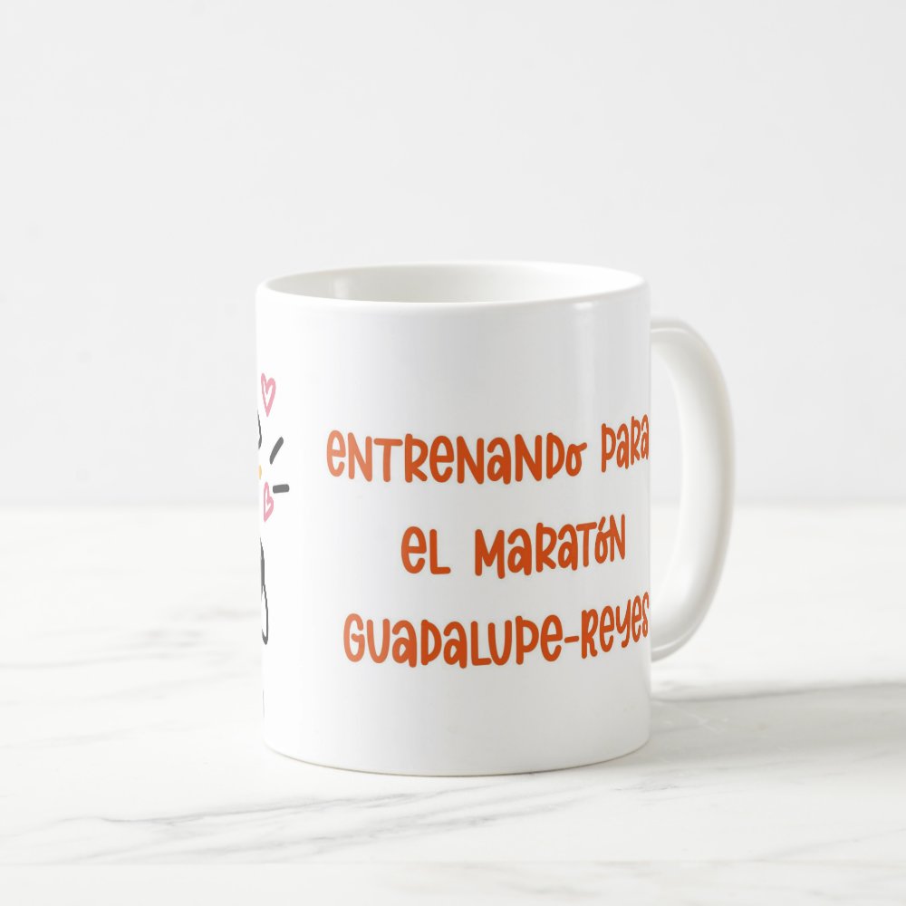 Taza "Entrenando para el Maratón Guadalupe-Reyes" Pan de Muerto 325 ml