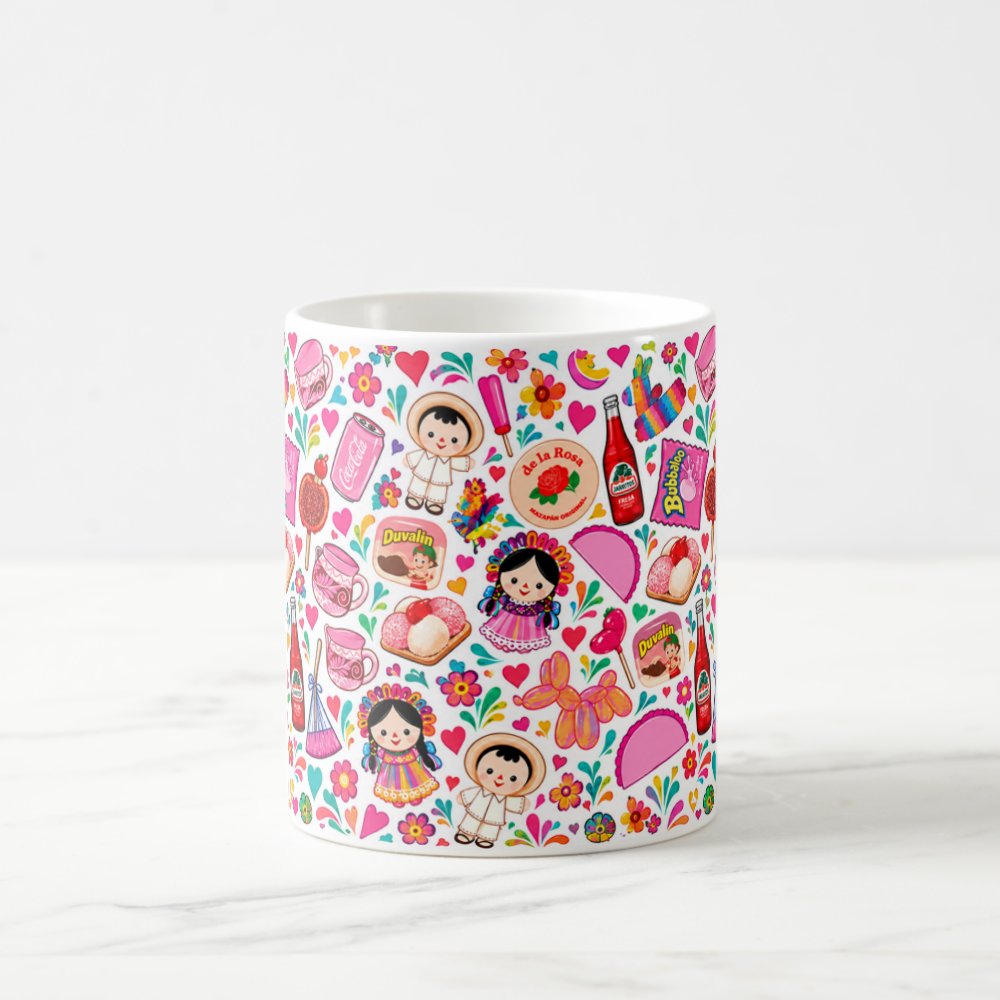 Taza 325 ml - "¡Fiesta Rosa! Dulces y Tradición Mexicana"