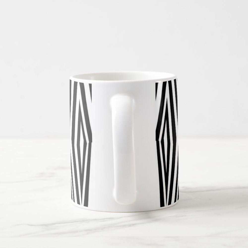 Taza Rayas Blanco y Negro Estilo Beetlejuice Halloween 325ml