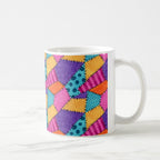 Taza Patrón Retazos Costuras Halloween Cerámica 325ml